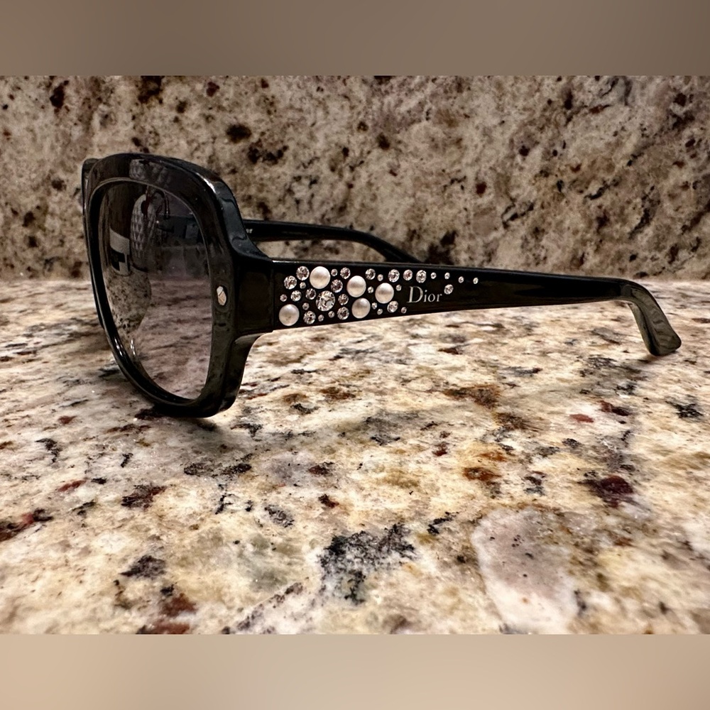 Dior Brilliance F Crystal Pearl Black Sunglasses Dior BrillanceF RARE - Picture 3 of 8